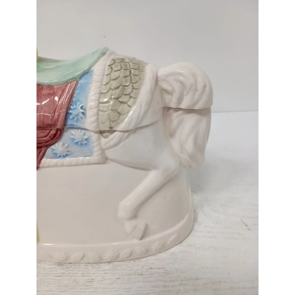 Vintage Heritage Mint Carousel Horse Carnival Ride Cookie Jar Ceramic Figural